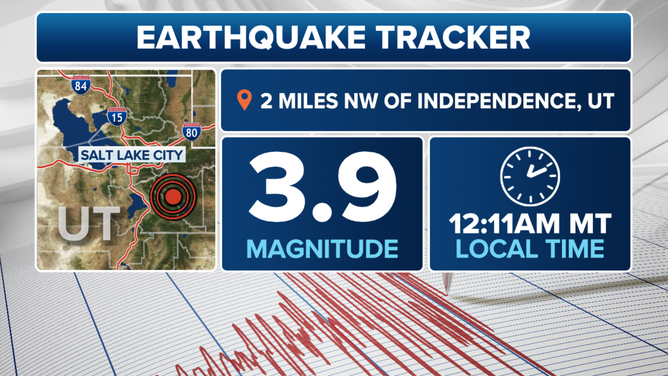 This graphic shows information about an earthquake near Salt Lake City on Thursday, May 1, 2025.