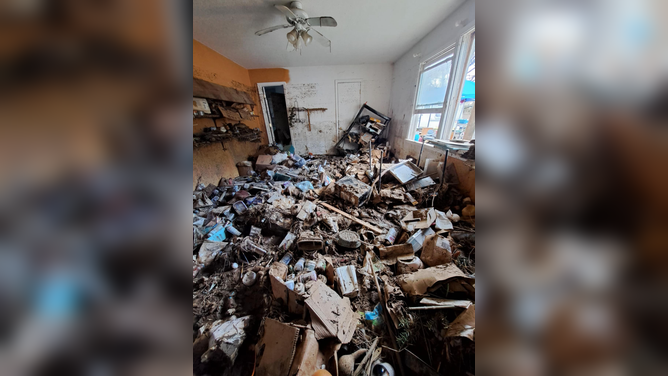 The contents of Sherry Housley's home destroyed after Hurricane Helene.
