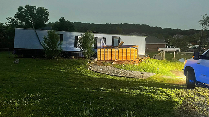 Damage is seen in Washington County, Arkansas, after severe weather and tornadoes on Monday, May 19, 2025.