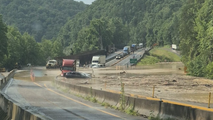 I-40 shut down along Tennessee-North Carolina border due to flooding, landslide months after Helene