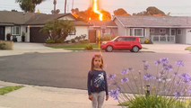 Watch: Lightning bolt strikes just behind child during California thunderstorms