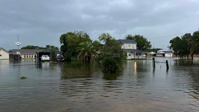 Photos show flooding across Matagorda, Texas on June 12, 2025. Photos taken early Thursday morning, showing homes and vehicles flooded across the South Texas Community after heavy rainfall.