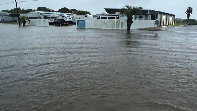 Photos show flooding across Matagorda, Texas on June 12, 2025. Photos taken early Thursday morning, showing homes and vehicles flooded across the South Texas Community after heavy rainfall.