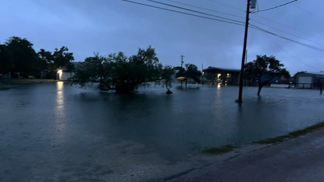 Photos show flooding across Matagorda, Texas on June 12, 2025. Photos taken early Thursday morning, showing homes and vehicles flooded across the South Texas Community after heavy rainfall.