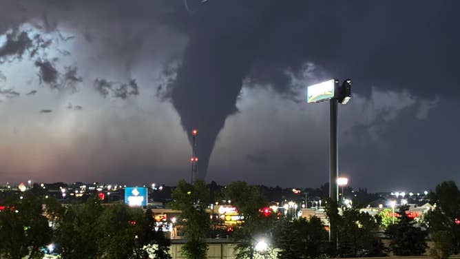 Photo of a tornado north of Bismarck.