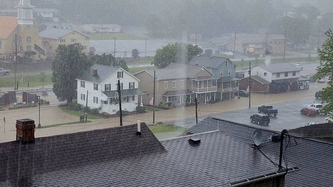 Flooded streets in Murrysville, PA.