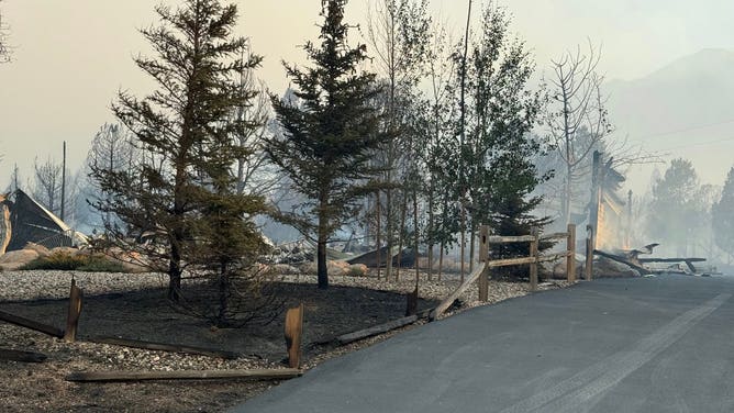 Smoky skies in Washington County, Utah, as the Forsyth Fire burns.