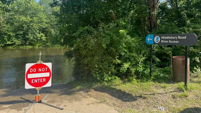 Site of rescue efforts on Cuyahoga River on Sunday, June 22.