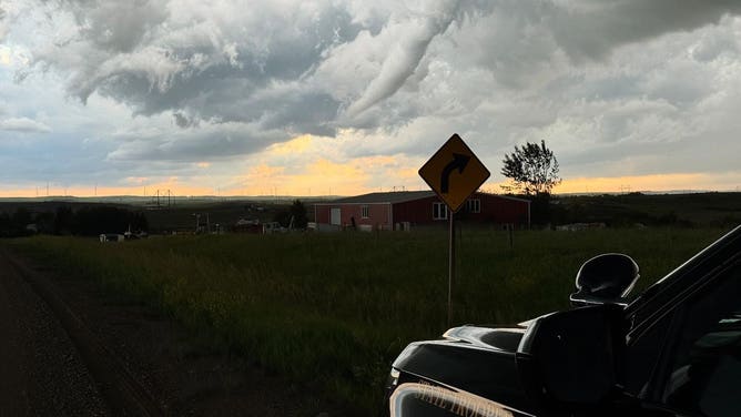Photo of a tornado, shot in Morton County.