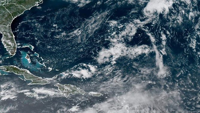 NOAA satellite images show an area to watch in the Atlantic Ocean on June 23, 2025.