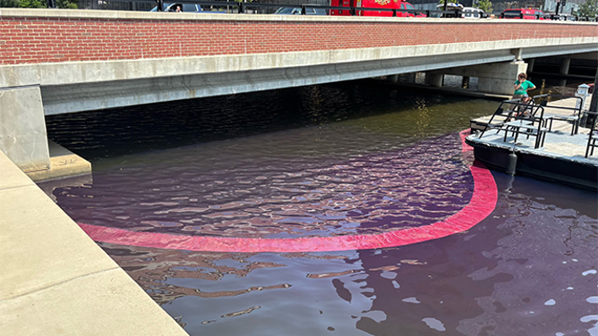 This image shows a diesel fuel spill in Baltimore on June 4, 2025.