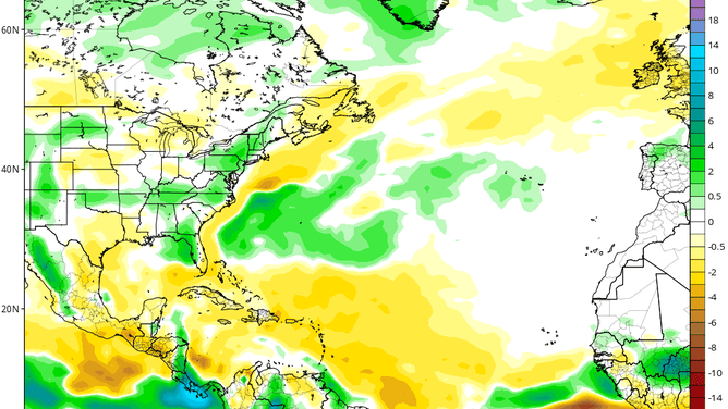 Climate model precipitation expectation for July.