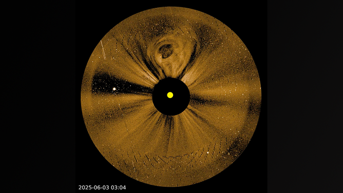 The Narrow Field Imager (NFI) camera, mounted on one of the four spacecraft of NASA’s PUNCH mission, imaged a large coronal mass ejection (CME) in exquisite detail on June 3, 2025. T