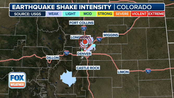 Shaking from the earthquake was felt throughout Denver and surrounding areas.