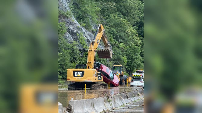 I-40 shut down along Tennessee-North Carolina due to flooding, landslide.