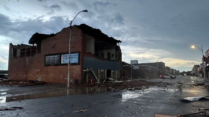 Apparent Tornado damage in McAlester, Oklahoma