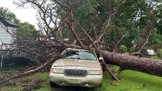 Apparent Tornado damage in McAlester, Oklahoma