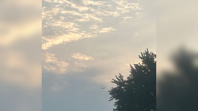 Hazy sunrise in Glen Burnie, Maryland on June 13, 2025.