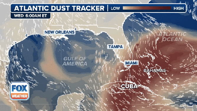 A look at the Atlantic dust tracker through Saturday, June 7, 2025.