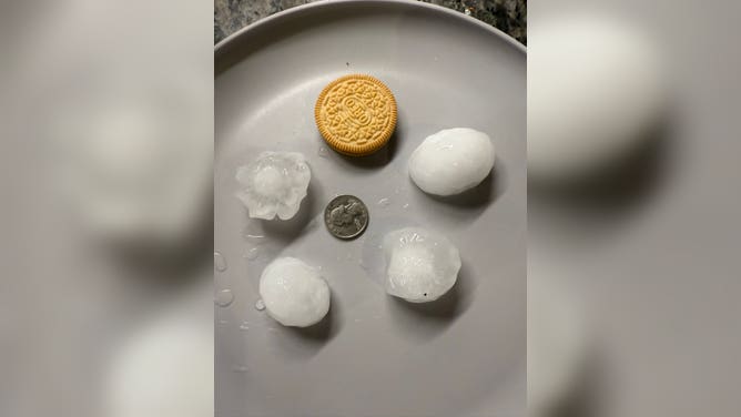 Hail comparison over West Lubbock, Texas 6/5/2025.