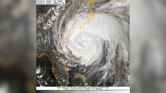 Hurricane Irene satellite image from 2011.