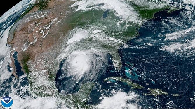 Hurricane Laura satellite image from 2020.