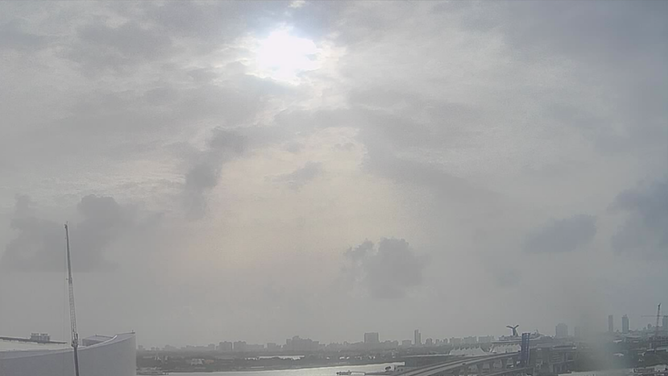 A view of the sky from FSWN Miami Dade College Wolfson Campus on Thursday, June 5, 2025 as Saharan dust fills the sky.