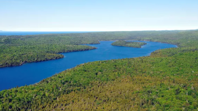 Aerial view of Washington Harbor.