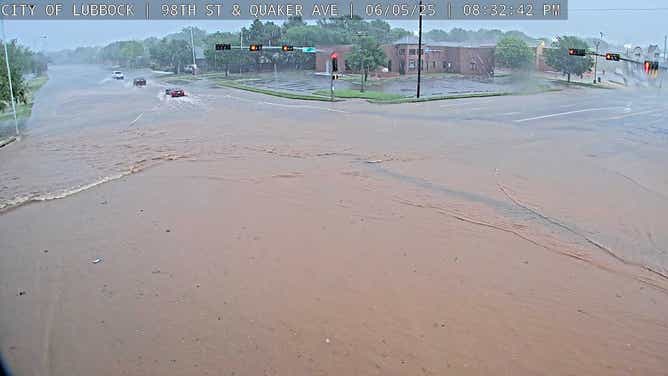 Flash flooding in Lubbock, Texas on 6/5/2025