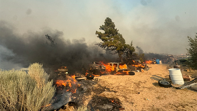 This photo shared by Cal Fire shows the Ranch Fire burning on June 10, 2025.