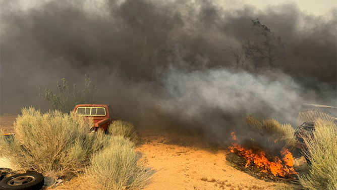 This photo shared by Cal Fire shows the Ranch Fire burning on June 10, 2025.