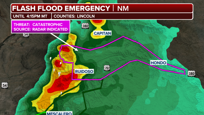Flash flooding in south-central New Mexico on 6/26/2025.