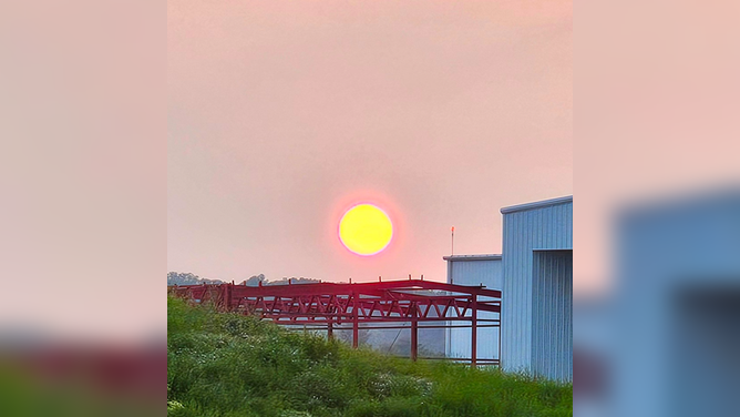 Smoky sunrise on June 11 from Blackburg, Virginia.