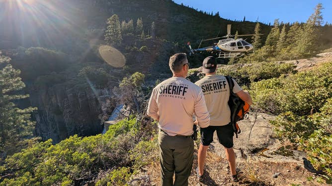 Search and recovery teams near Soda Springs, California.