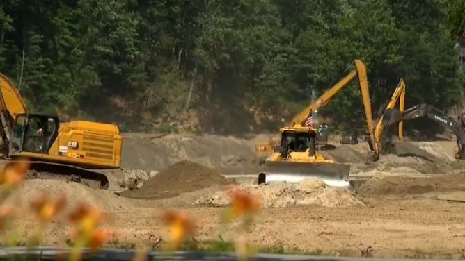 The clean-up effort around North Carolina’s Lake Lure