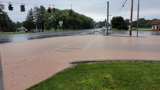 Flooding in Canastota, New York on June 22, 2025.