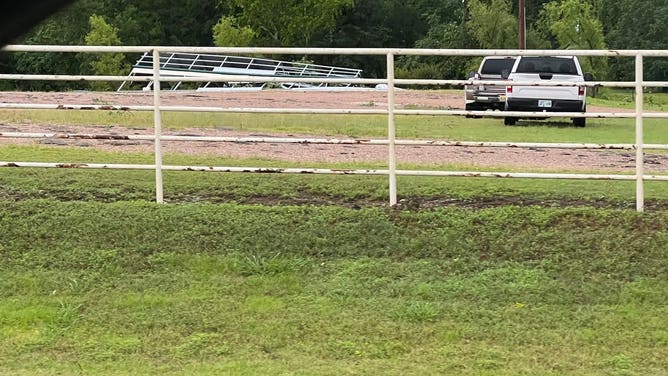 Damage caused by severe storms in Vian, Oklahoma Friday morning, June 6, 2025