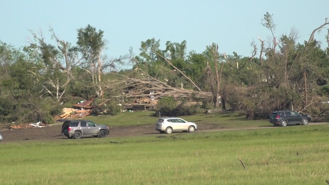 Tornado damage near Enderlin, N.D.