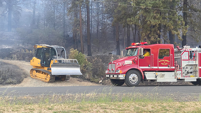 This image shared by the Kittitas County Sheriff's Office in Washington shows crews responding to the Red Bridge Fire on June 9, 2025.
