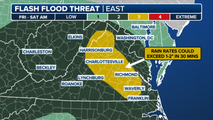 Virginia faces 'dangerous' risk of urban flash flooding amid relentless thunderstorms