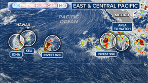 Tropical systems crowd Pacific as Iona, Keli fade south of Hawaii but new storms hot on heels