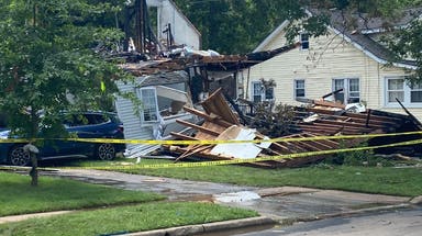 New Jersey home bursts into flames after reported explosion amid torrential flash flooding