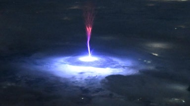 Astronaut photographs elusive luminous event from far above Earth