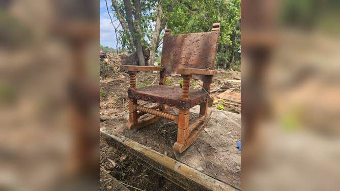 A child's rocking chair found in the debris. Billy Gene's said it found the owner and it has been reunited with them.
