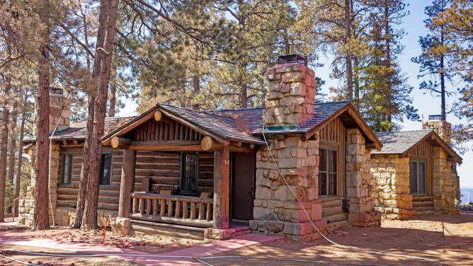 Two of the Grand Canyon Lodge deluxe cabins that survived when the Dragon Bravo Fire passed through this location on July 12-13, 2025.