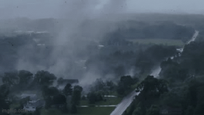 A tornado was spotted ripping through homes on drone footage Wednesday afternoon in Sauk City, WI.