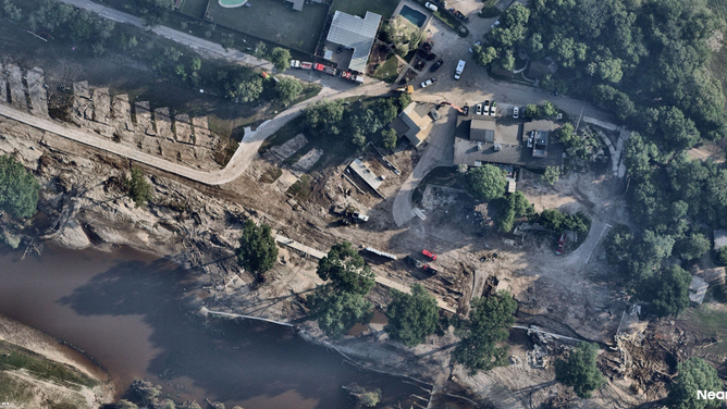 A photo showing the area in Kerrville decimated after flooding.