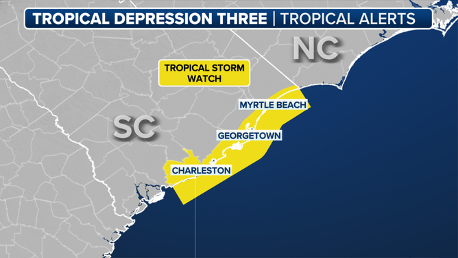 Tropical Storm Watch map