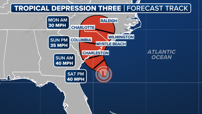Tropical Depression 3 forecast track