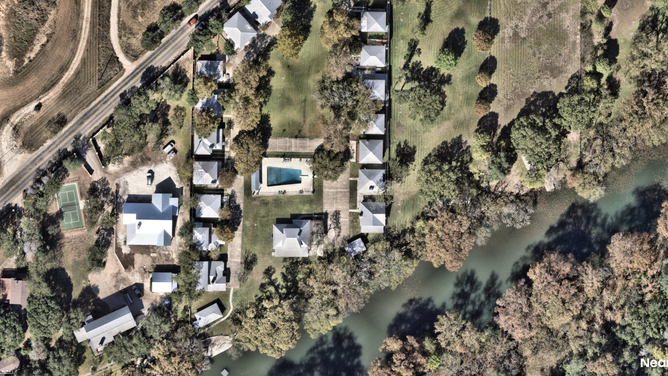 A before photo of a neighborhood in Hunt, Texas prior to deadly flooding.